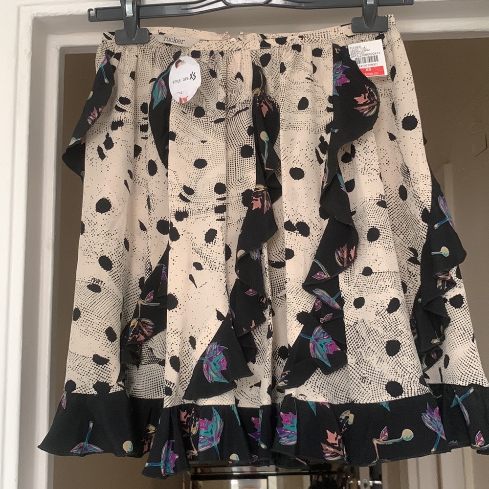 Tucker - SILK SKIRT: flowy with ruffles - size xs (NEW!!)